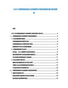2025中國(guó)同軸電纜行業(yè)跨境電子商務(wù)發(fā)展機(jī)遇與挑戰(zhàn)報(bào)告