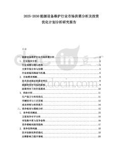 2025-2030能源設備維護行業市場供需分析及投資優化計劃分析研究報告