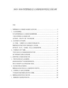 2025-2030智慧物流無人分揀線效率優(yōu)化方案分析
