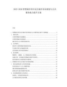 2025-2030智慧城市項(xiàng)目試點(diǎn)城市布局規(guī)劃與公共服務(wù)能力提升方案
