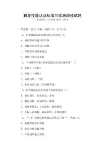 職業技能認證標準與實施路徑試題