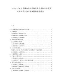 2025-2030智慧城市基礎(chǔ)設(shè)施行業(yè)市場深度調(diào)研及產(chǎn)業(yè)鏈整合與政策環(huán)境的研究報告