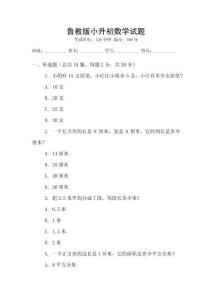 魯教版小升初數學試題