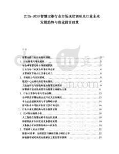 2025-2030智慧運維行業(yè)市場現(xiàn)狀調(diào)研及行業(yè)未來發(fā)展趨勢與商業(yè)投資前景