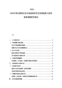 2025-2030中國(guó)互聯(lián)網(wǎng)行業(yè)市場(chǎng)深度研究及發(fā)展趨勢(shì)與投資前景預(yù)測(cè)研究報(bào)告