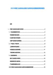 2025中國工業(yè)自動化設(shè)備行業(yè)現(xiàn)狀及發(fā)展趨勢預(yù)測報(bào)告