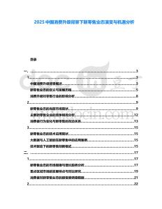 2025中國消費(fèi)升級(jí)背景下新零售業(yè)態(tài)演變與機(jī)遇分析