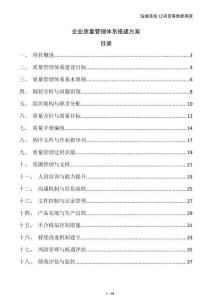 企業質量管理體系搭建方案