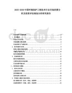 2025-2030中國環(huán)境保護(hù)工程技術(shù)行業(yè)市場供需分析及投資評(píng)估規(guī)劃分析研究報(bào)告