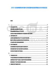 2025生物降解材料替代傳統(tǒng)塑料的政策驅(qū)動(dòng)與市場反應(yīng)