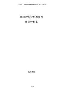 銅尾砂綜合利用項目商業計劃書