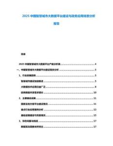 2025中國(guó)智慧城市大數(shù)據(jù)平臺(tái)建設(shè)與政務(wù)應(yīng)用場(chǎng)景分析報(bào)告