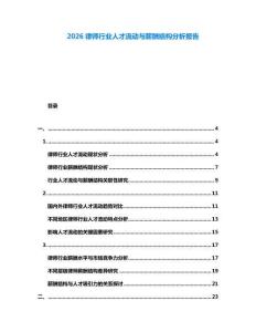 2026律師行業(yè)人才流動(dòng)與薪酬結(jié)構(gòu)分析報(bào)告