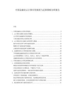 中國金融業(yè)云計算應(yīng)用現(xiàn)狀與遷移策略分析報告