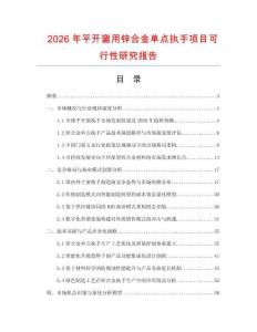 2026年平開窗用鋅合金單點執(zhí)手項目可行性研究報告