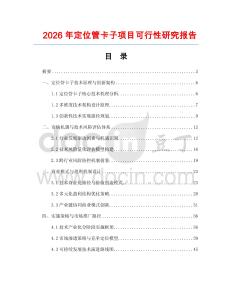 2026年定位管卡子項(xiàng)目可行性研究報(bào)告
