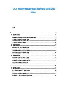 2025中國家用電磁輻射檢測儀器技術(shù)壁壘與突破方向研究報告