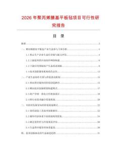 2026年聚丙烯腈基平板氈項(xiàng)目可行性研究報(bào)告