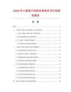 2026年三排滾子回轉支承項目可行性研究報告