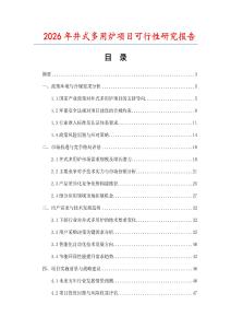 2026年井式多用爐項(xiàng)目可行性研究報(bào)告