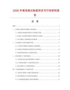 2026年高效瑩白粉底項目可行性研究報告