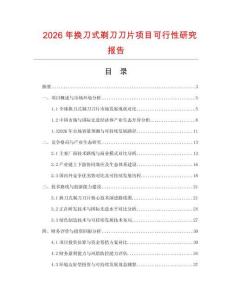 2026年換刀式剃刀刀片項(xiàng)目可行性研究報(bào)告