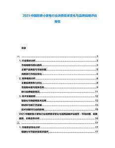 2025中國廚房小家電行業(yè)消費(fèi)需求變化與品牌戰(zhàn)略評(píng)估報(bào)告