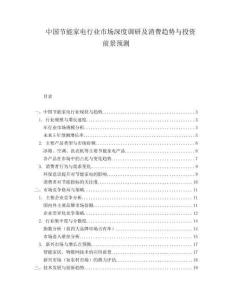 中國節(jié)能家電行業(yè)市場深度調(diào)研及消費(fèi)趨勢與投資前景預(yù)測