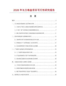 2026年長方格盤項目可行性研究報告