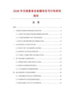 2026年無(wú)線影音發(fā)射器項(xiàng)目可行性研究報(bào)告