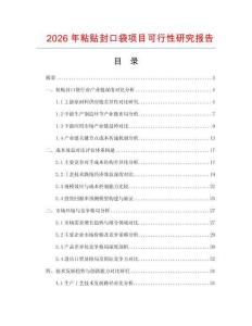 2026年粘貼封口袋項(xiàng)目可行性研究報(bào)告