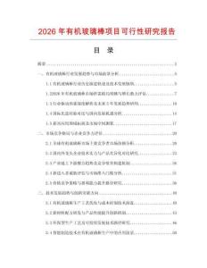 2026年有機玻璃棒項目可行性研究報告