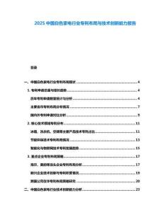 2025中國(guó)白色家電行業(yè)專利布局與技術(shù)創(chuàng)新能力報(bào)告