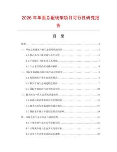 2026年單面總配線架項目可行性研究報告