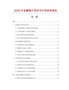 2026年金屬鋸片項目可行性研究報告