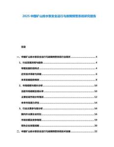 2025中國礦山排水泵安全運行與故障預警系統研究報告
