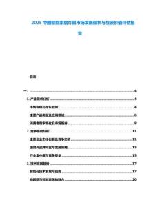 2025中國智能家居燈具市場(chǎng)發(fā)展現(xiàn)狀與投資價(jià)值評(píng)估報(bào)告