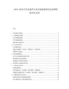2025-2030汽車改裝件行業市場趨勢研究及品牌價值評估文檔