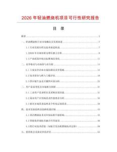 2026年輕油燃燒機(jī)項(xiàng)目可行性研究報(bào)告
