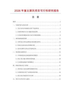 2026年復(fù)古屏風(fēng)項(xiàng)目可行性研究報(bào)告