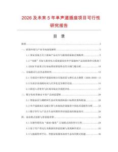 2026及未来5年单声道插座项目可行性研究报告