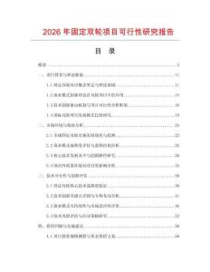 2026年固定雙輪項(xiàng)目可行性研究報(bào)告