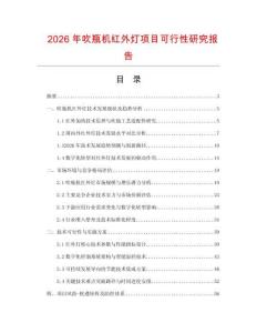 2026年吹瓶機紅外燈項目可行性研究報告