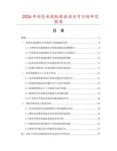 2026年彩色電視機模具項目可行性研究報告