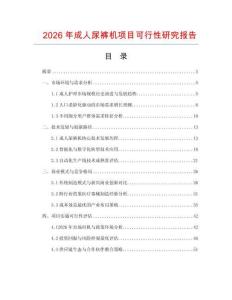 2026年成人尿褲機項目可行性研究報告