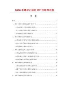 2026年踏步石項(xiàng)目可行性研究報(bào)告
