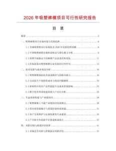 2026年吸塑褲模項目可行性研究報告
