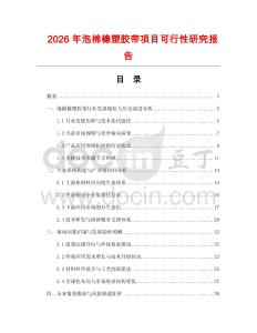 2026年泡棉橡塑膠帶項目可行性研究報告