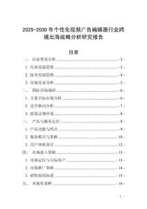 2025-2030年個性化視頻廣告編輯器行業跨境出海戰略分析研究報告