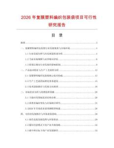 2026年復(fù)膜塑料編織包裝袋項目可行性研究報告